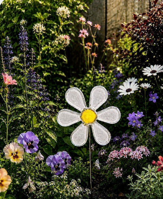 Fused Glass Flower Garden Art | Handmade Glass Flower Stake | Custom Garden Gift