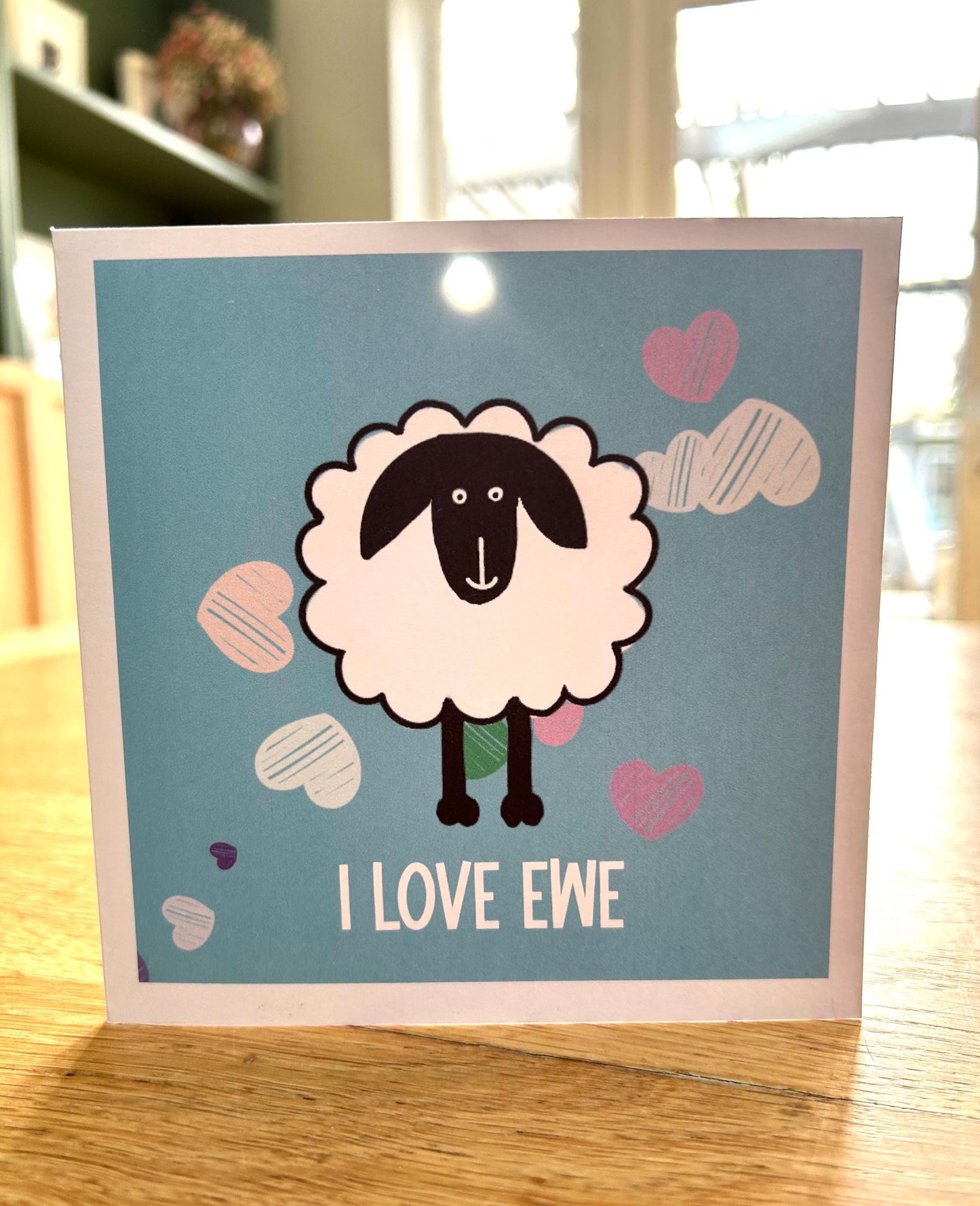 Sheep card with Glass Keepsake