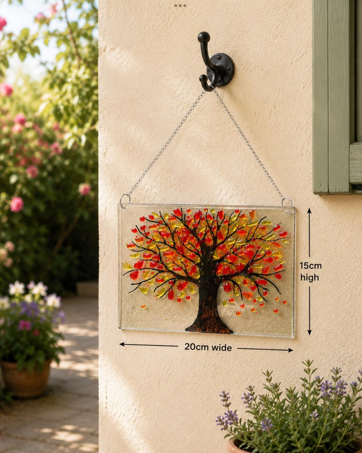 Fused glass autumn tree