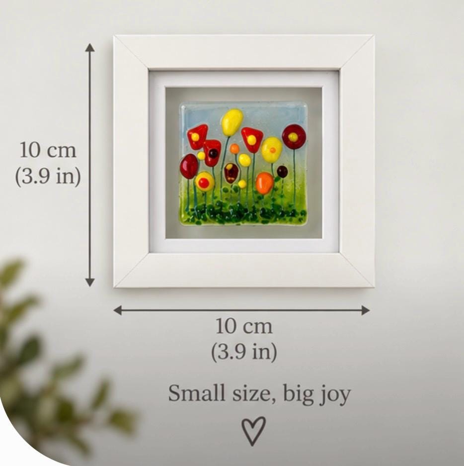 Handmade fused glass flower picture