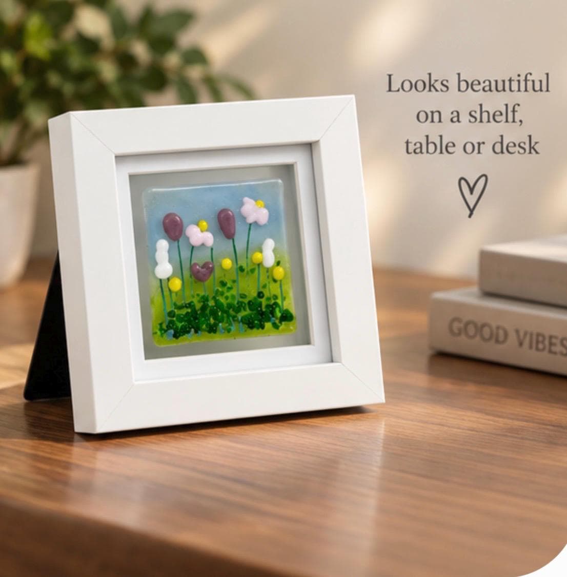 Handmade fused glass flower picture