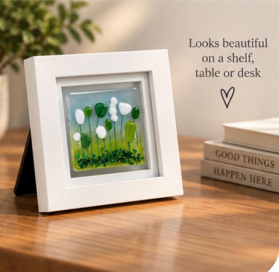Handmade fused glass flower picture