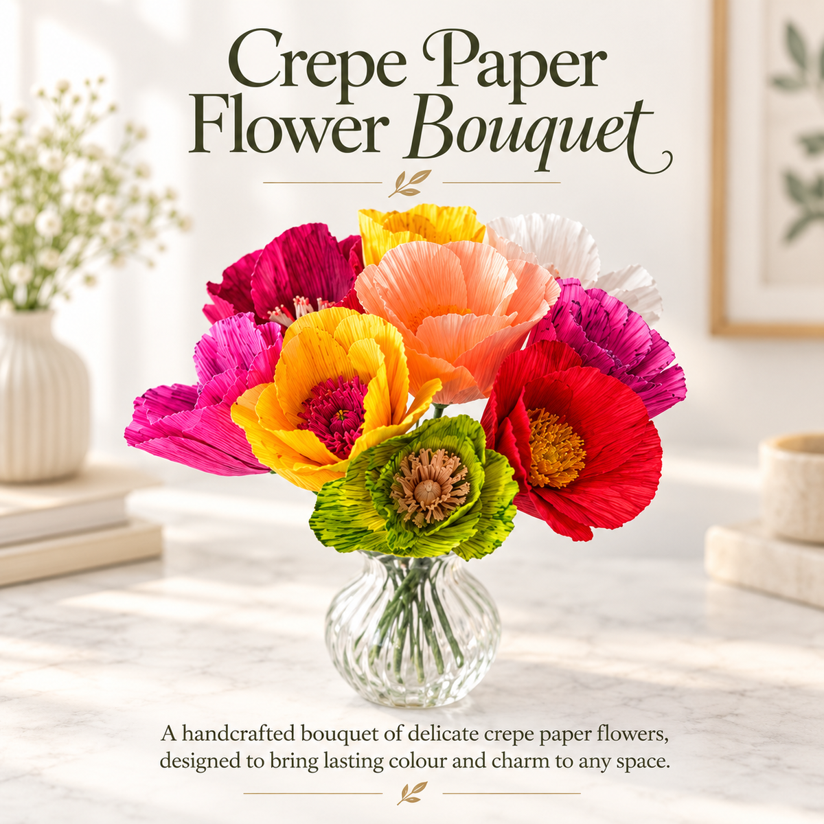 Bouquet of crepe paper flowers workshops