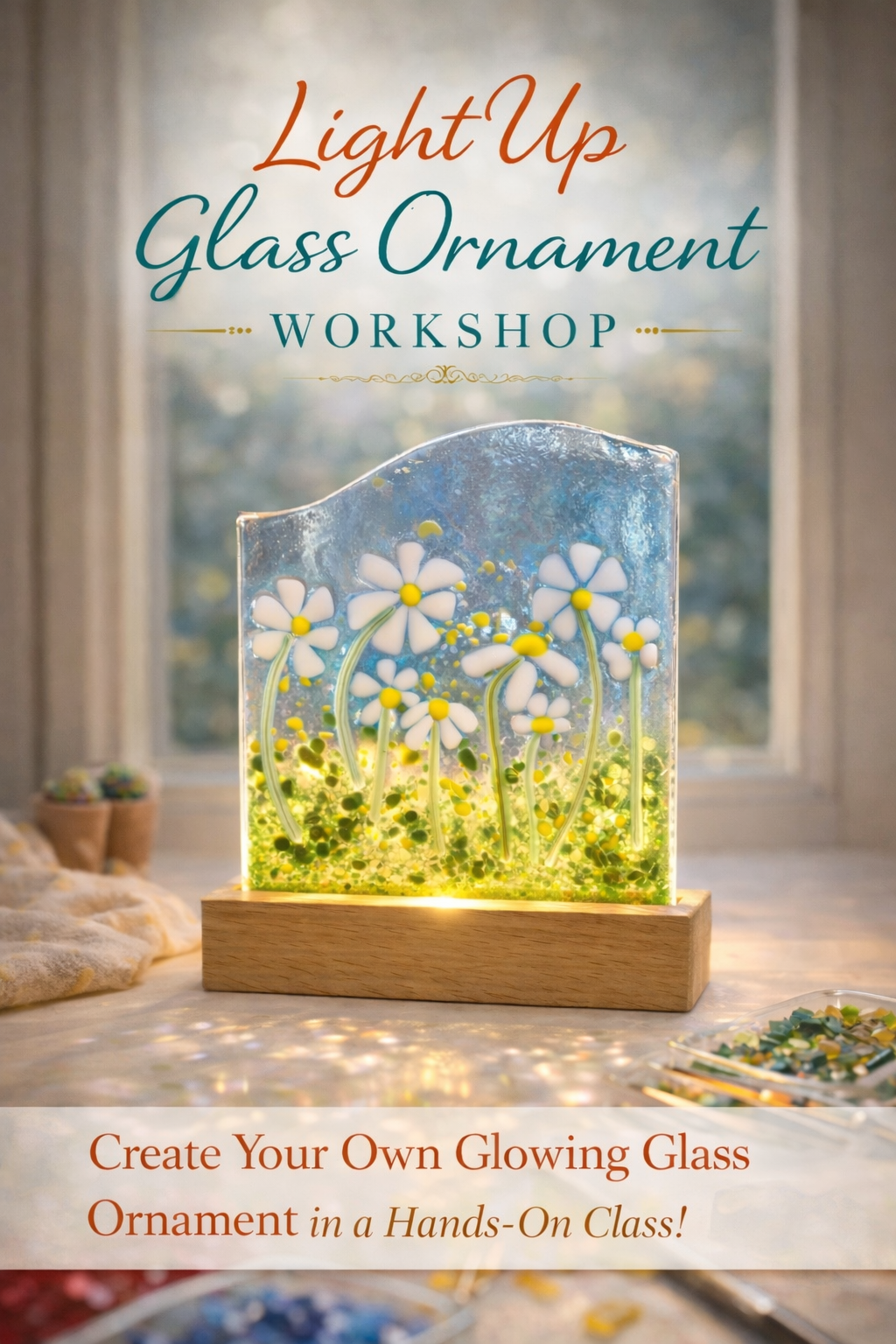Workshop - Bicester East Community centre - Fused Glass light up ornament workshop - Saturday 27th June 2.30-4.30pm