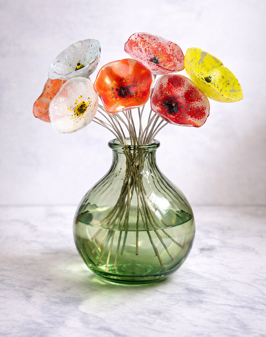 Fused Glass flowers - US Tariffs included