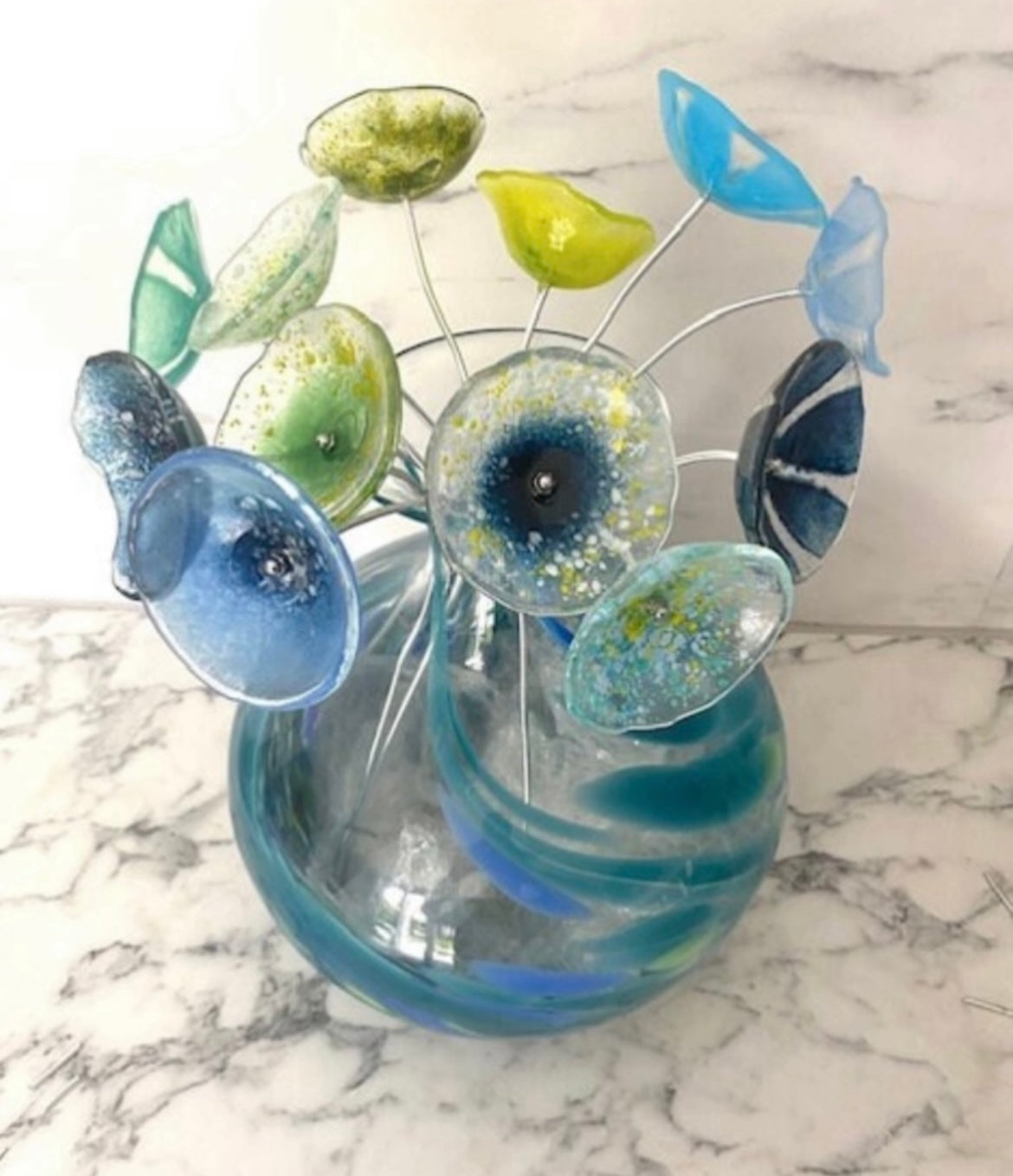 Workshop - Haddenham village hall, Make your own bouquet of fused glass flowers - Saturday 11th July 2.30-4.30pm
