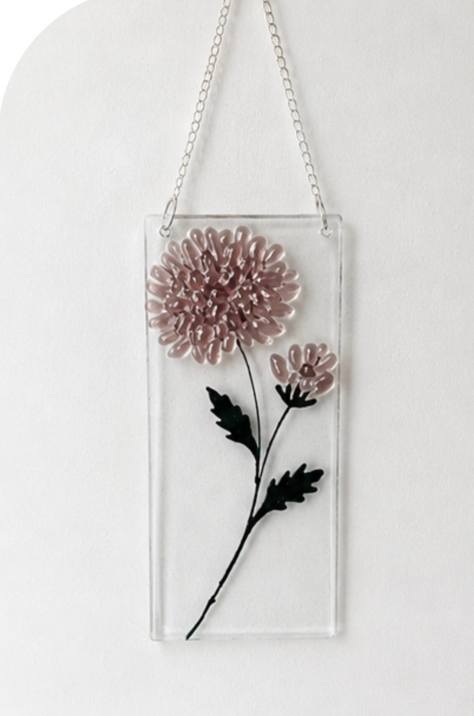 Fused Glass Chrysanthemum, Handmade Birthday Gift, Flower Decoration, Window Hanging Ornament