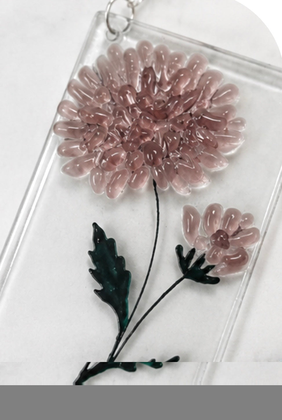 Fused Glass Chrysanthemum, Handmade Birthday Gift, Flower Decoration, Window Hanging Ornament