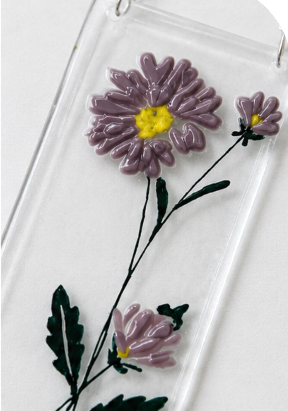 Fused Glass Aster, Handmade Birthday Gift, Flower Decoration, Window Hanging Ornament
