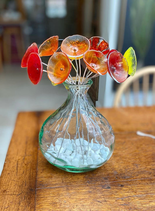 Handmade Fused Glass Flower Bouquet