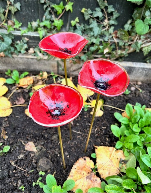 Fused Glass Poppy Bee Water Bowl - US Tariffs included (Copy)