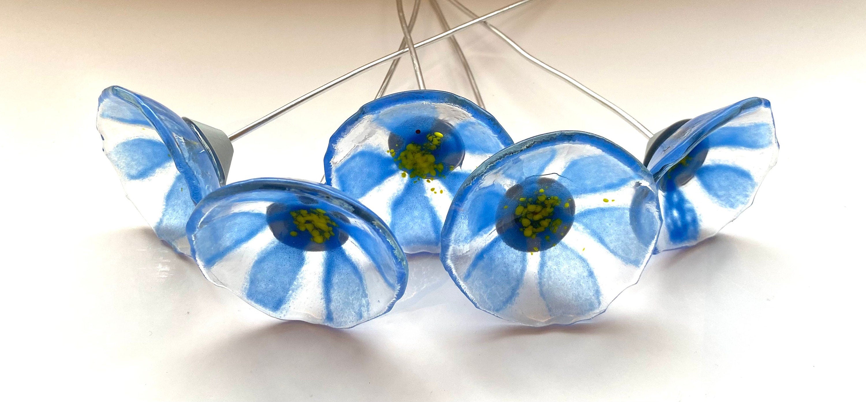 Glass Forget me nots, bouquet of flowers, white flowers, gift for mum