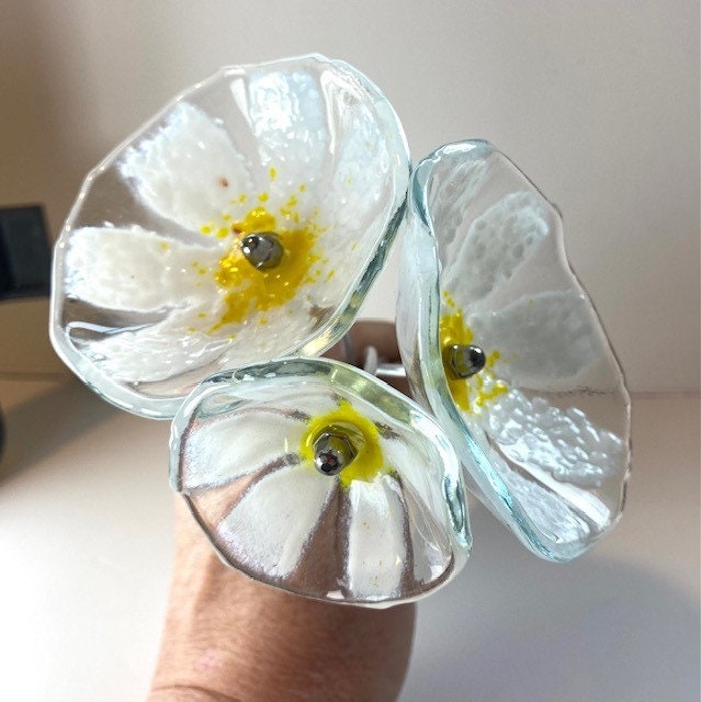 Glass daisies, posy of flowers, white flowers, gift for mum