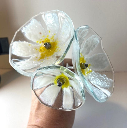 Glass daisies, posy of flowers, white flowers, gift for mum