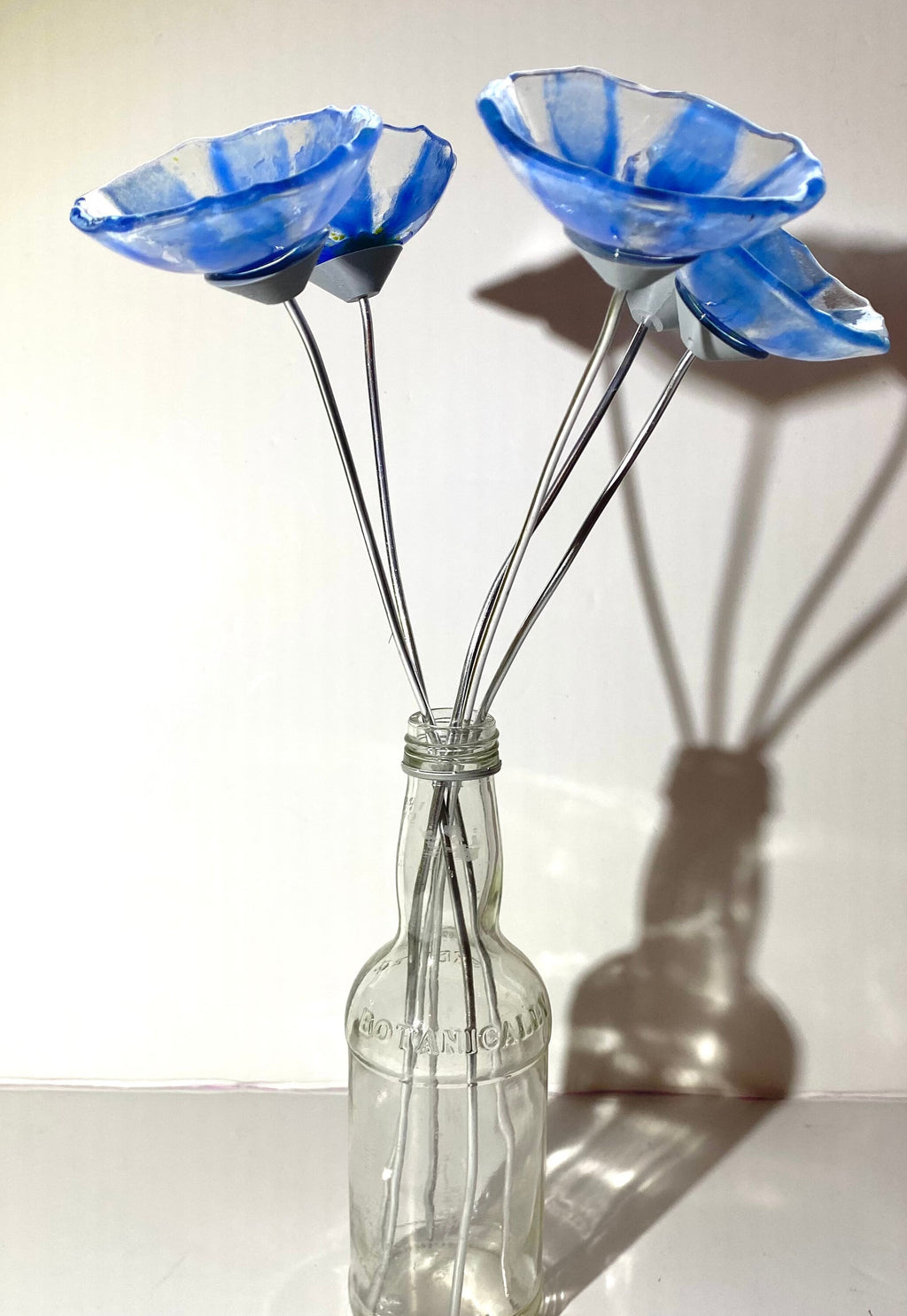 Glass Forget me nots, bouquet of flowers, white flowers, gift for mum