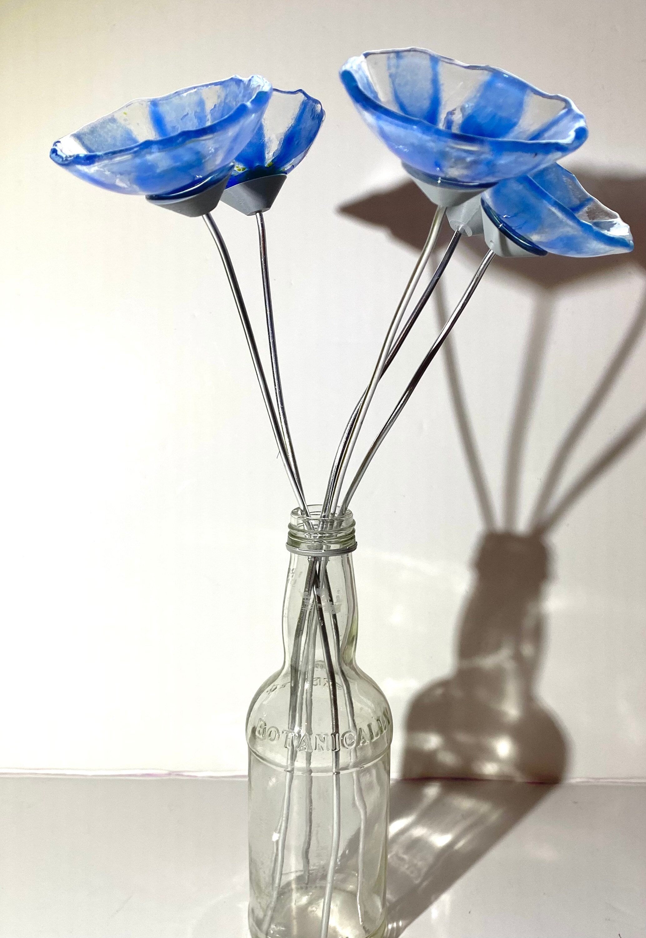 Glass Forget me nots, bouquet of flowers, white flowers, gift for mum
