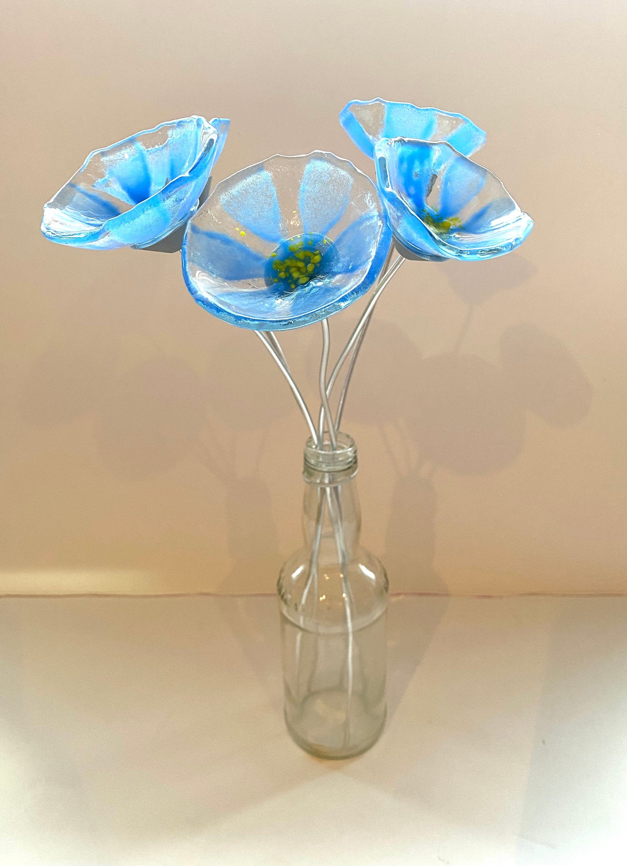 Glass Forget me nots, bouquet of flowers, white flowers, gift for mum