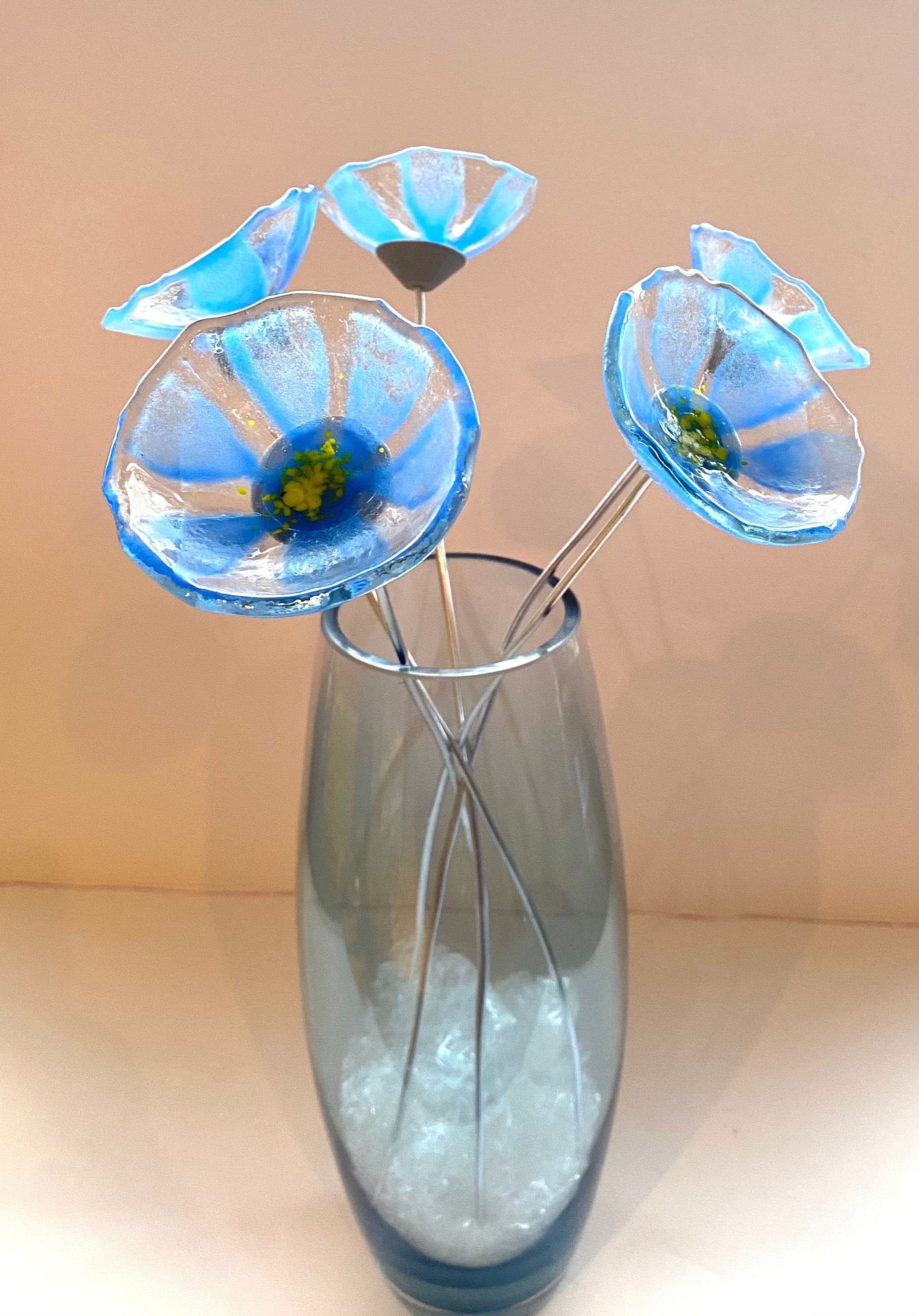 Glass Forget me nots, bouquet of flowers, white flowers, gift for mum