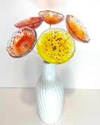 Glass daisy style flowers, forever flowers, daisies, fused glass flowers