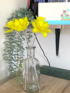Glass daffodils, posy of flowers, yellow flowers, gift for mum