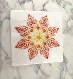 Fused glass panel, flower stencil pattern, glass art