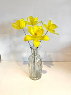 Glass daffodils, posy of flowers, yellow flowers, gift for mum
