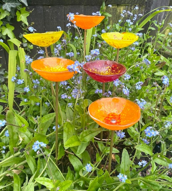 Bee cups, bird bath, butterfly bath, garden decoration, garden gift, garden flower