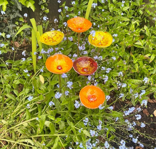 Bee cups, bird bath, butterfly bath, garden decoration, garden gift, garden flower