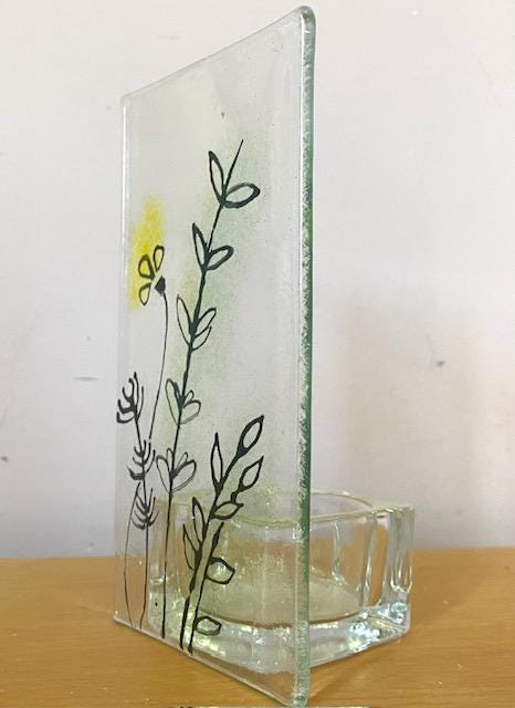 Fused glass xmas candle tea light