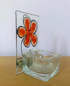 Fused glass xmas candle tea light