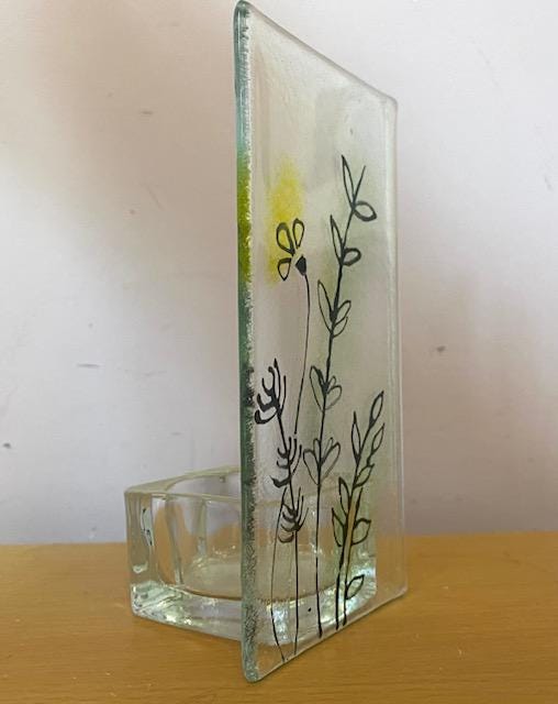 Fused glass xmas candle tea light