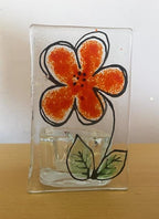 Fused glass xmas candle tea light