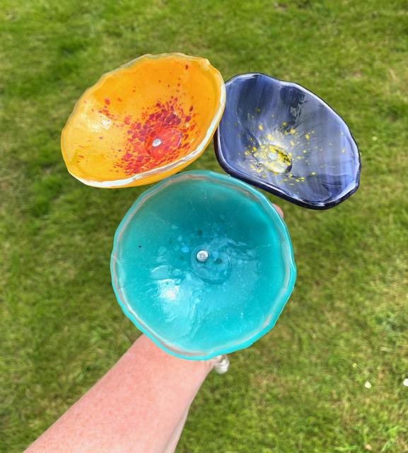Bee cups, bird bath, butterfly bath, garden decoration, garden gift, garden flower