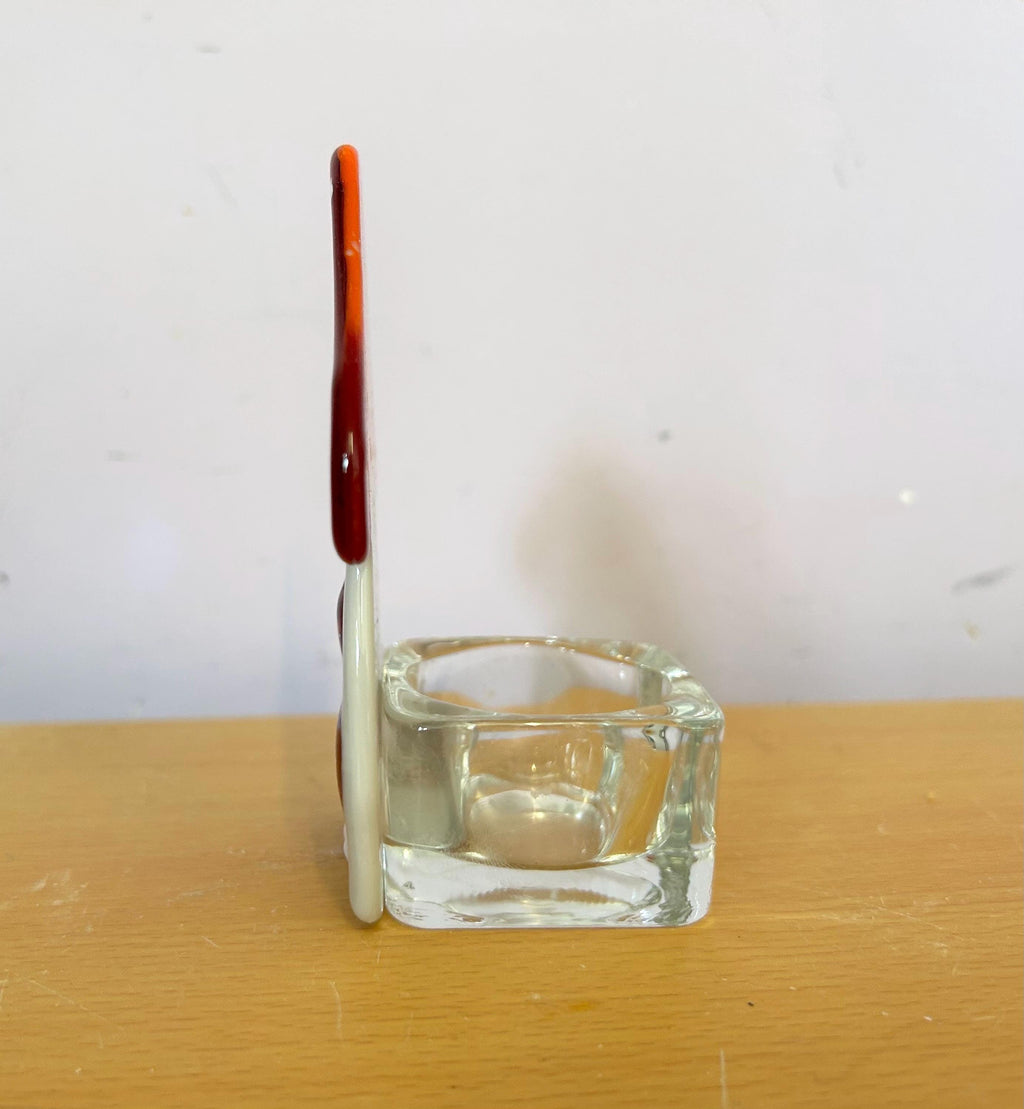 Toadstool tea light - handmade fused glass