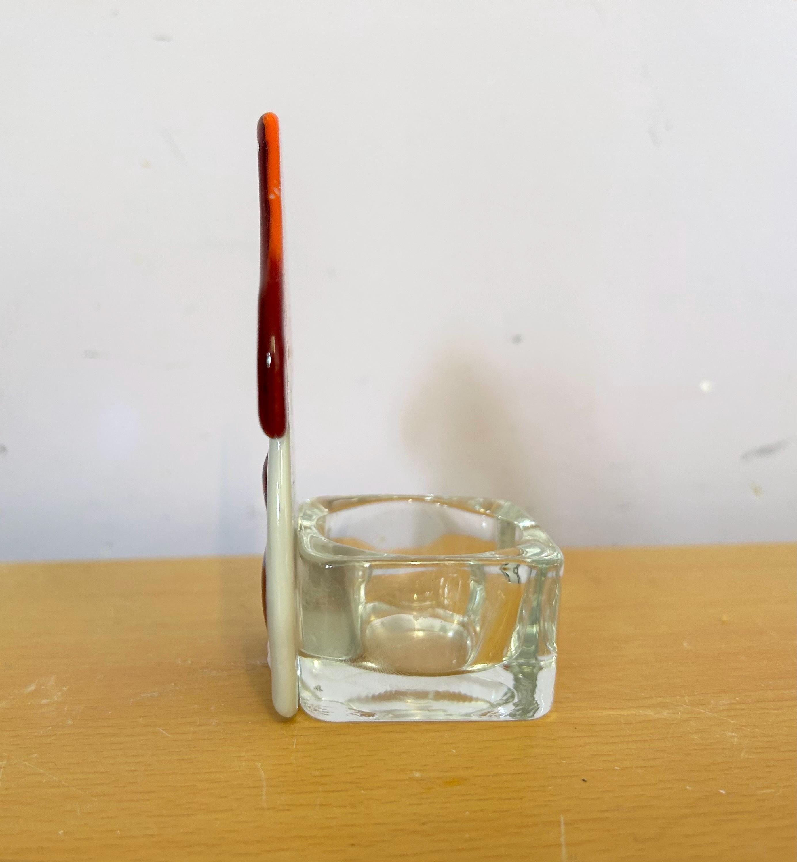 Toadstool tea light - handmade fused glass