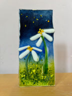 Fused glass xmas candle tea light.