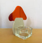 Toadstool tea light - handmade fused glass