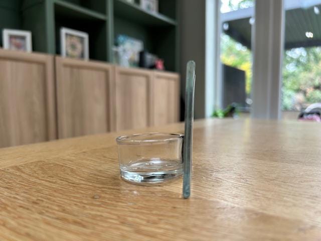 Dog “Woof” Glass Candle Holder