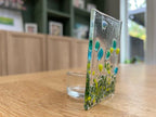 Fused Glass Tealight Holder – Handmade Floral Candle Gift – Ideal for Christmas & Birthdays