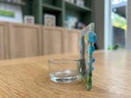 Fused Glass Dog Silhouette Tea Light Holder - blues