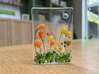 Floral Glass Tea Light Holder
