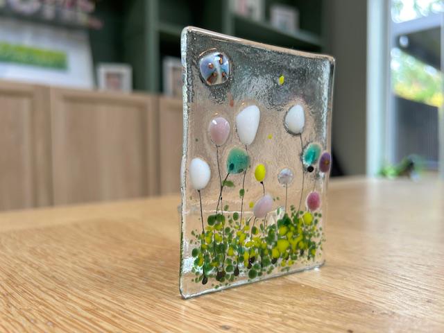 Floral Glass Tea Light Holder