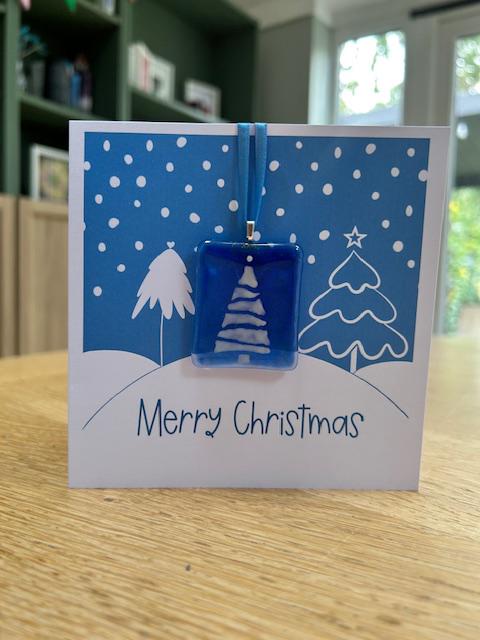 Christmas Card with Glass Ornament – A Gift & Greeting in One – Unique Gift for Any Occasion, Personalised Card with Glass Charm