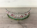 Handmade Fused Glass Floral Curve - pinks
