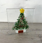 Fused Glass Christmas Tree Tea Light Holder