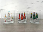 Fused glass Christmas tree, festive ornament, holiday decoration, holiday mantel decor, tabletop decoration, Christmas gift