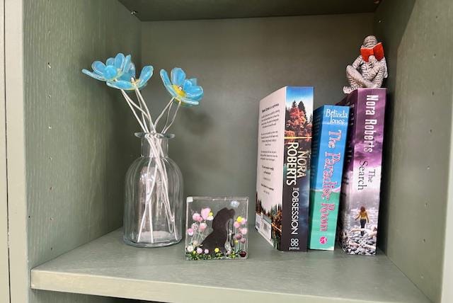 Fused Glass Dog Silhouette Tea Light Holder - pinks