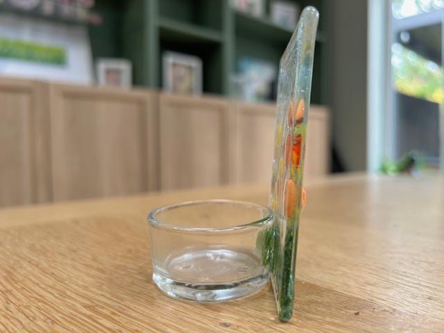 Floral Glass Tea Light Holder