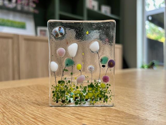 Floral Glass Tea Light Holder