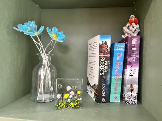 Floral Glass Tea Light Holder